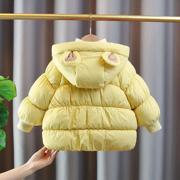 MOMOCO/玛米玛卡羽绒服女孩新款秋冬装加厚加夹厚卡通耳加绒加厚