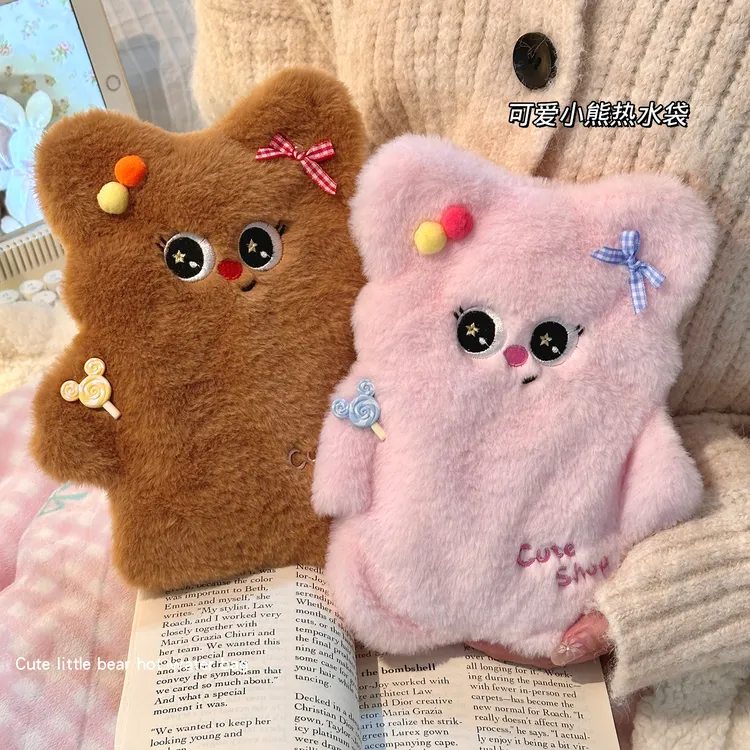 新款热水袋注水式可爱毛绒套暖水袋学生被窝神器暖脚宫暖手宝神器