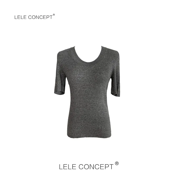 LELE CONCEPT | 新款气质百搭圆领半袖针织衫S1194