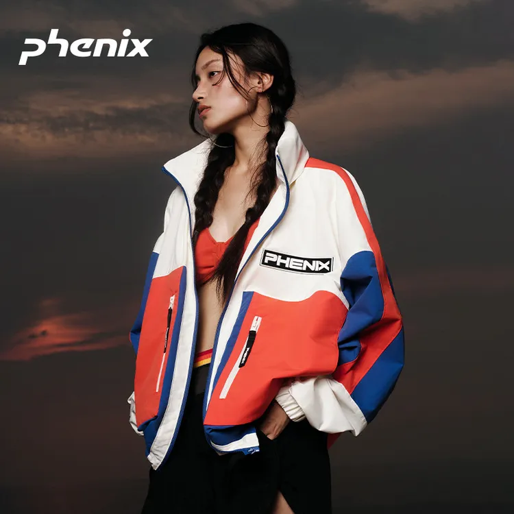 phenix菲尼克斯户外冲锋衣男女拼色休闲运动骑行橘子海防风外套