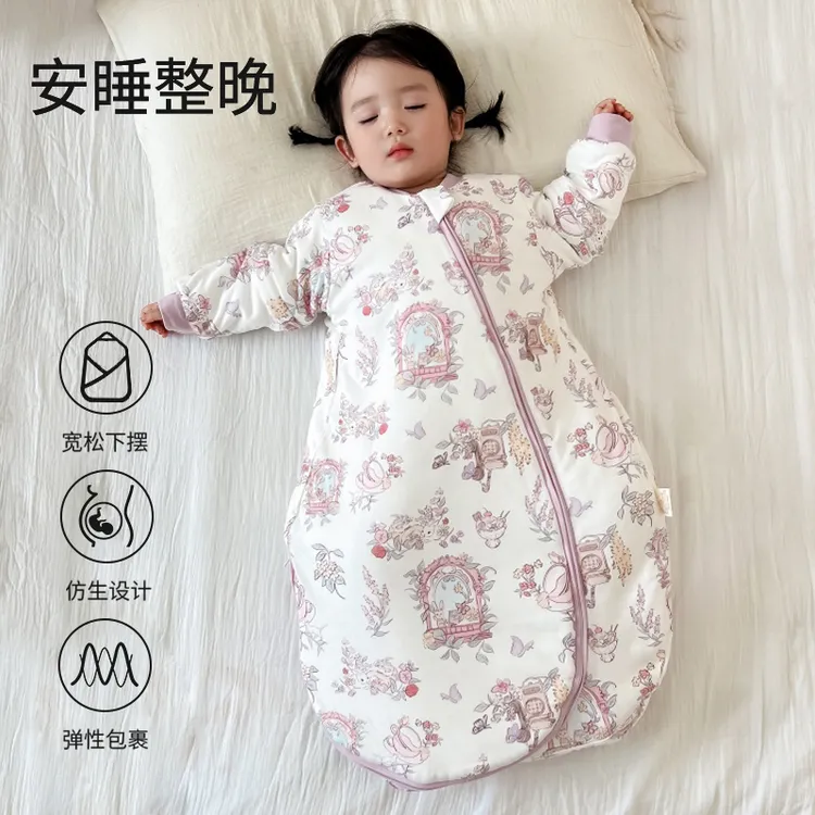 宝宝睡袋新生婴儿春秋冬款一体恒温睡袋纯棉小月龄包腿防踢被神器