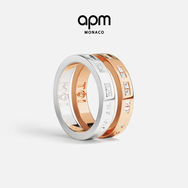 APM Monaco TOI MOI新品摩斯密码戒指对戒情侣款时尚手饰