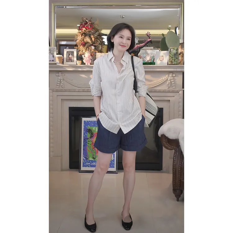 我是摩羯 知识分子 鲁泰80支100南美匹马棉色织条纹早秋衬衫上衣