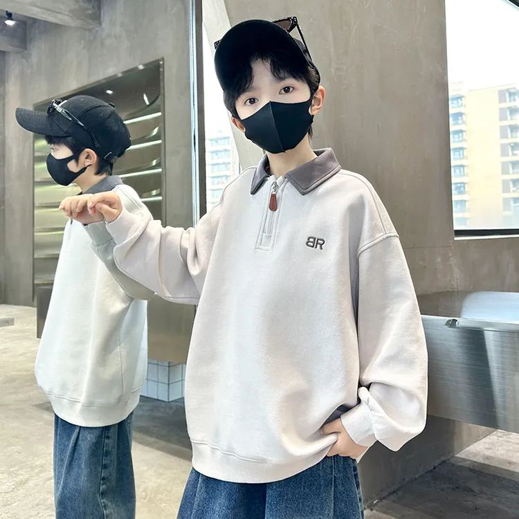 儿童装男童POLO衫卫衣春秋款2025新款中大童秋装男孩秋季痞帅上衣