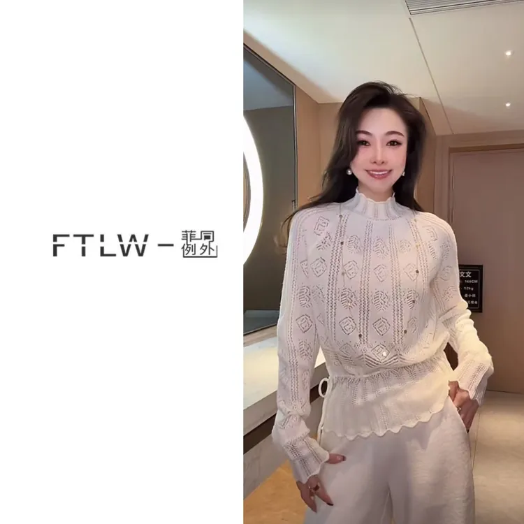 板熙FTLW-【花瓣领毛衣】高级感气质时尚优雅上衣-4036