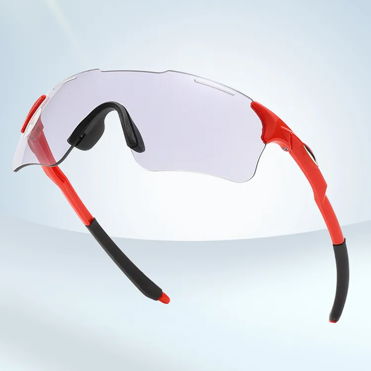 全天候跑步跑马拉松透明变色眼镜防风沙炫彩太阳镜骑行护目眼镜