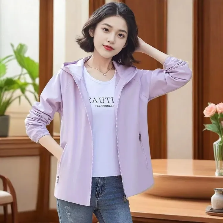 春秋外套女2025年新款韩版宽松薄冲锋衣休闲百搭夹防嗮衣