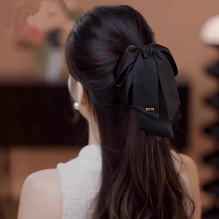 ZJ179新款蝴蝶结风韩范缎面高颅顶发饰头饰抓夹发夹商品图
