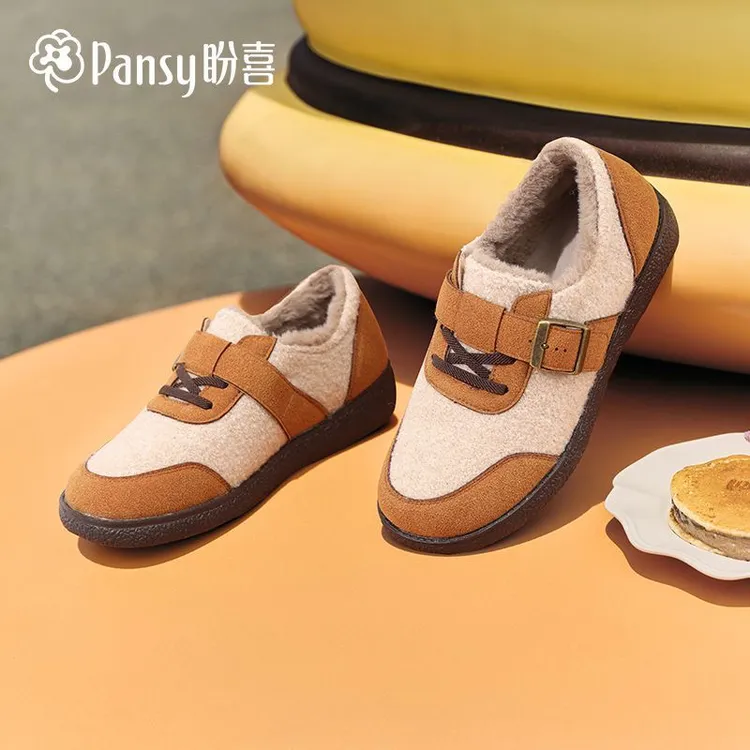 Pansy盼喜日本勃肯鞋女超轻舒适加绒保暖百搭毛毛鞋新款4301