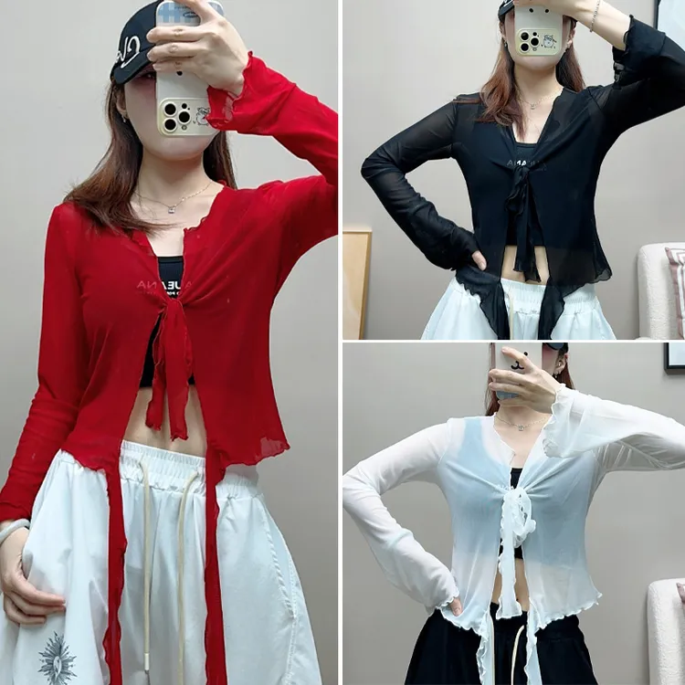 2025春夏新款【开衫式腰搭】广场舞爵士舞流苏腰搭屁帘冰感网纱上