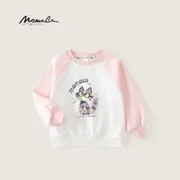 MOMOCO春秋季女童甜美洋气小猫卫衣可爱百搭圆领上衣77780232007