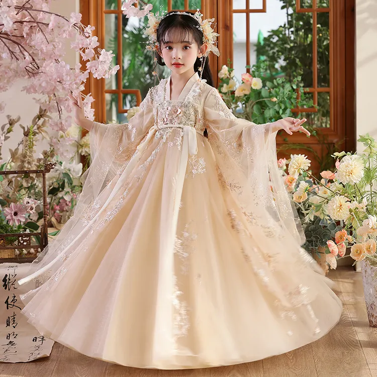 汉服女童2025新款儿童古风国风公主裙日常可穿超仙古装唐装春夏款