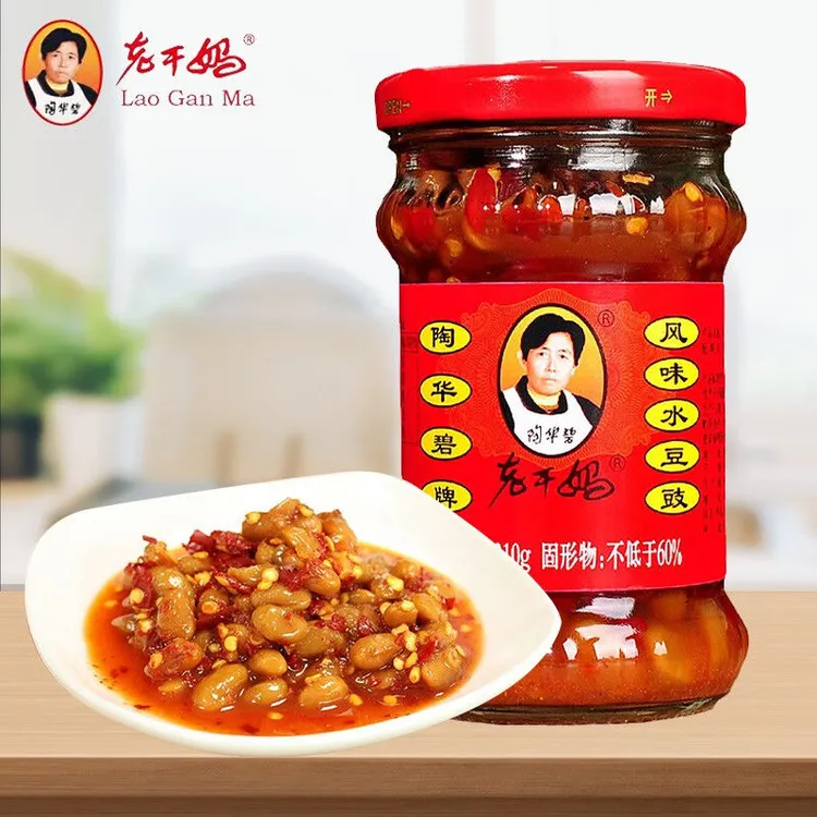 老干妈风味水豆豉210瓶装贵州特产豆豉酱豆瓣酱下饭菜辣椒酱