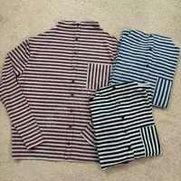 【冰冰一号店】923 9半高领纽扣条纹双面绒打底T恤精品保暖
