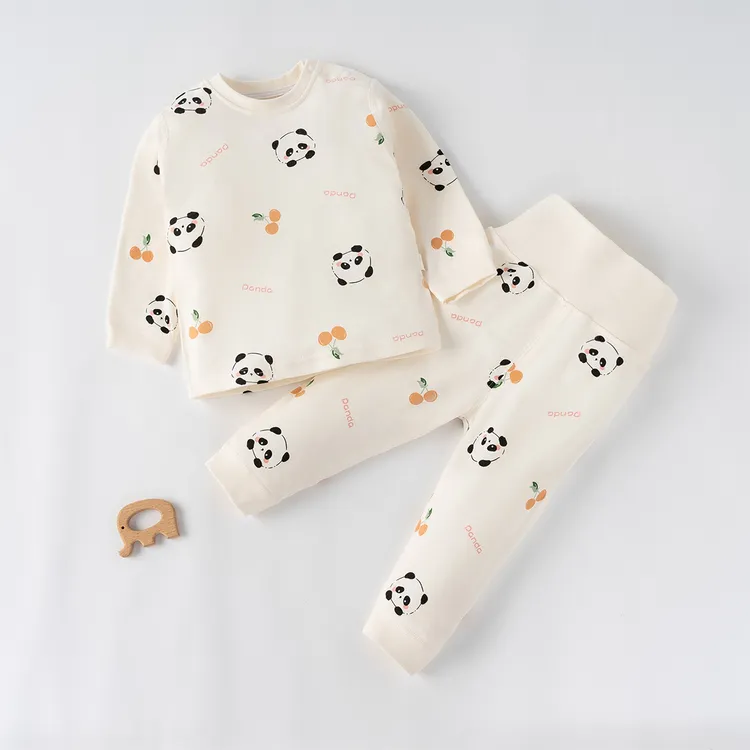 宝宝高腰春秋纯棉分体套装睡衣a类打底秋衣秋裤婴儿内衣套装保暖