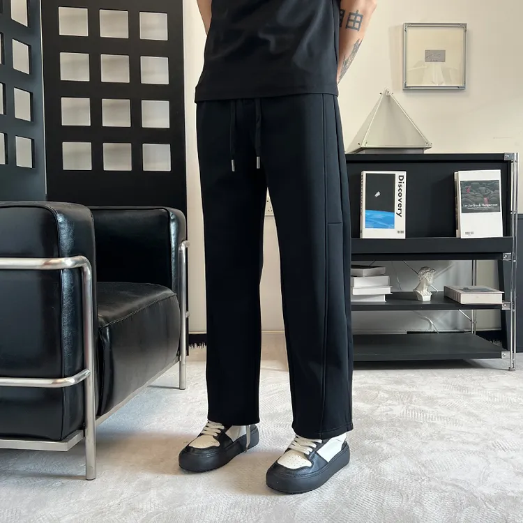 潮牌宽松直筒裤男款流行裤2025运动卫裤男裤加绒新款秋冬休闲裤