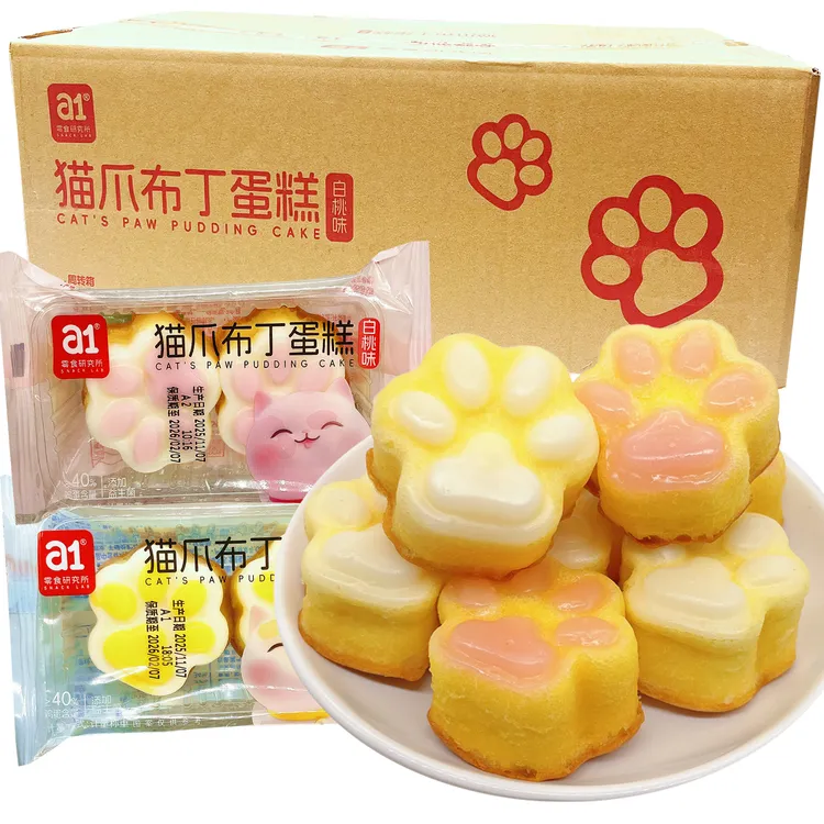 a1猫爪熊猫布丁蛋糕网红面包糕点儿童营养零食早餐下午茶点心甜品