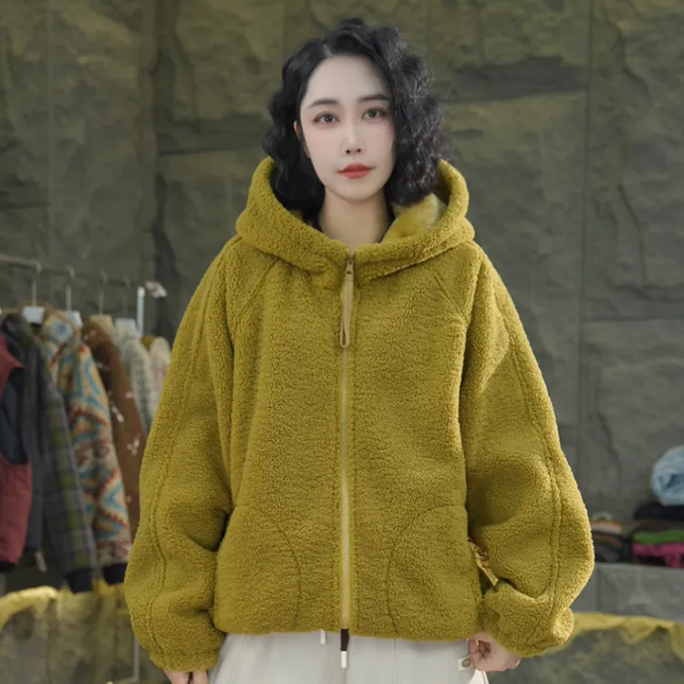 J69 冬季棉服女款防风外套连帽加厚时尚保暖宽松休闲百搭棉衣