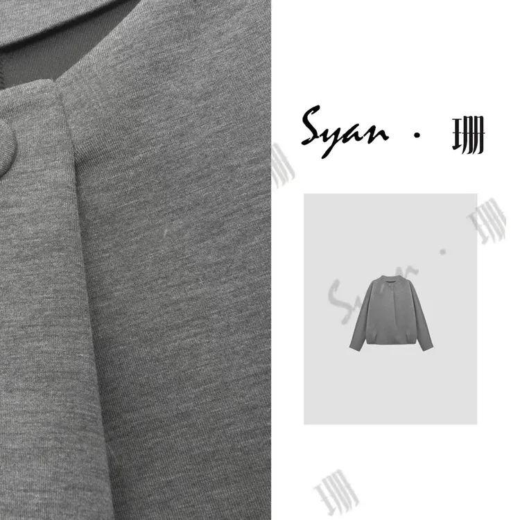 Syan【小酒窝】秋季新款时尚百搭小众休闲轻奢潮流设计感卫衣