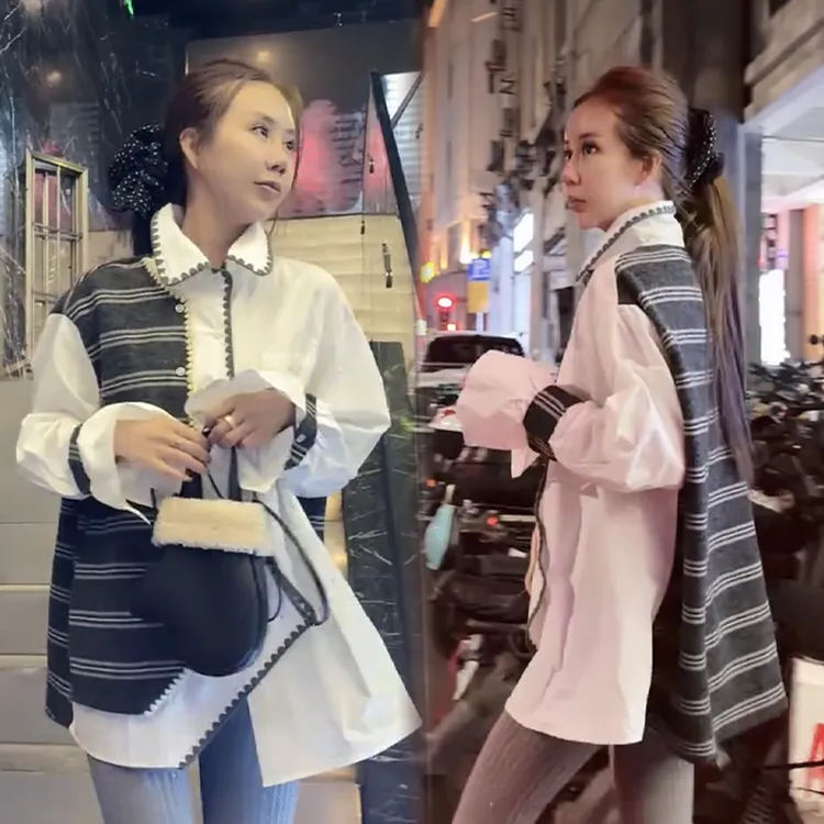 2025秋冬新款时尚显瘦气质网红高档洋气女高级百搭宽松大码衬衫潮