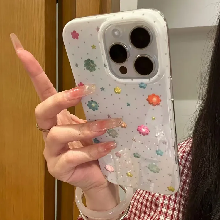 波点花朵适用苹果华为vivo小米oppo女款iphone15/16/17荣耀手机壳