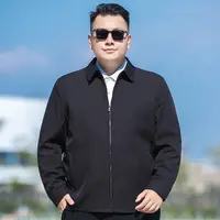 商务休闲正装夹克男加肥加大码翻领外套秋季新款胖子行政茄克上衣
