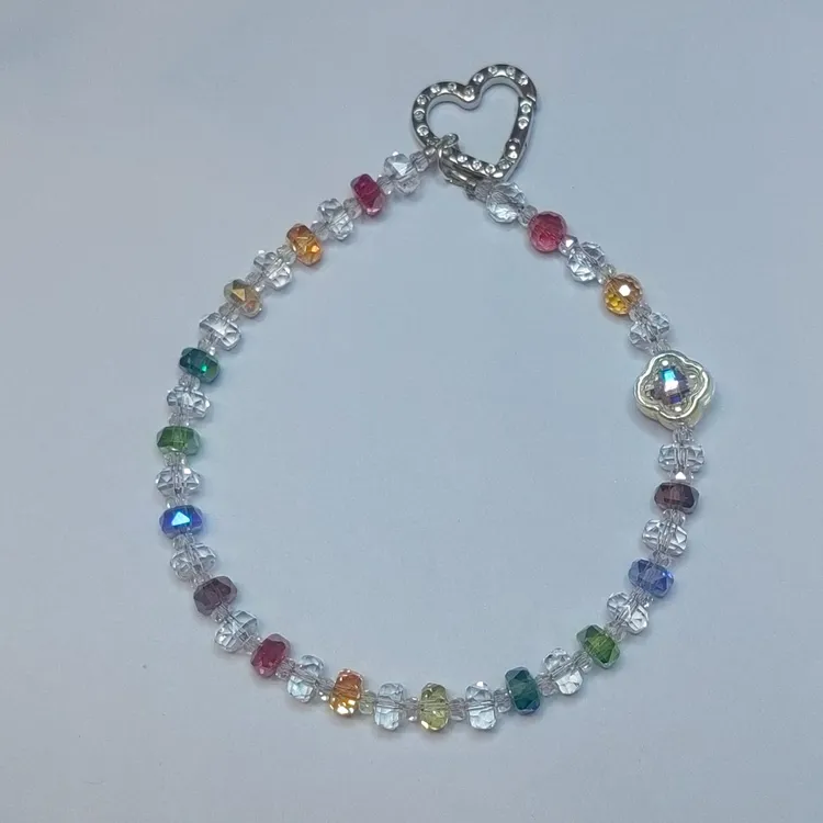 可爱卡通个性创意亚克力合金重工手工diy防摔通用手机挂绳手机链