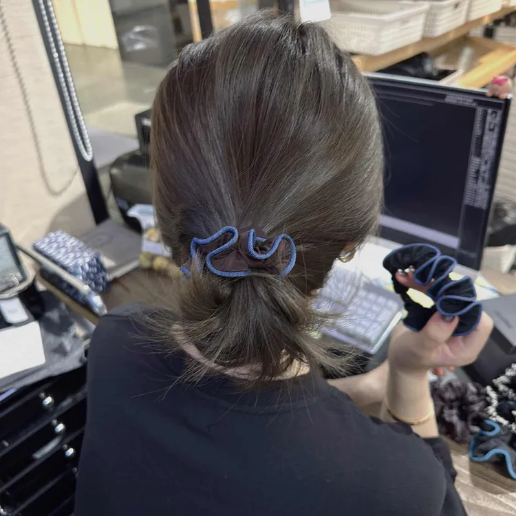 韩系小众设计撞色发圈少女气质扎头发饰绳ins简约百搭头绳皮筋新