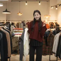 闵笑一【冬恋聚会】新款温柔显瘦气质设计感休闲两件套上衣