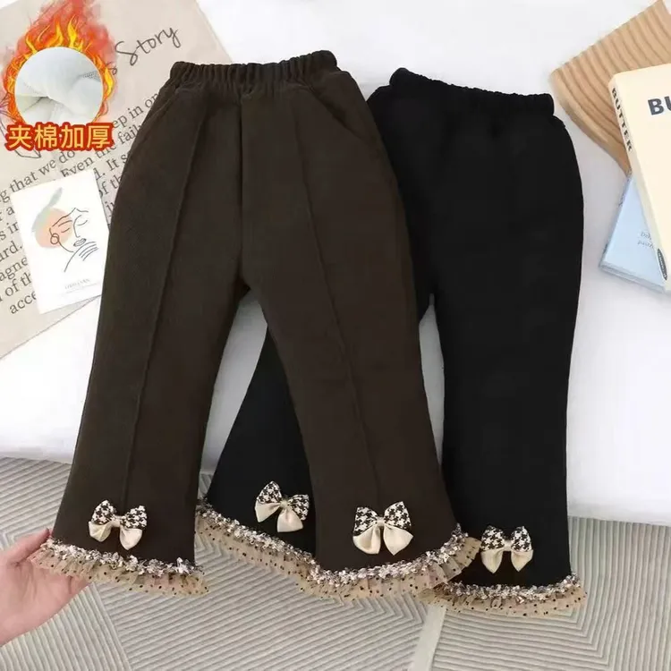三层加厚女童裤子宝宝棉裤洋气冬季2025外穿保暖新款洋气儿童长裤