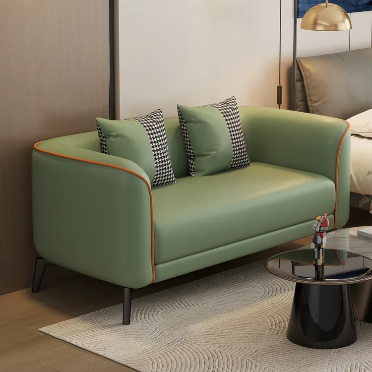 双人沙发小户型轻奢公寓意式简约沙发北欧风卧室高颜值服装店接待