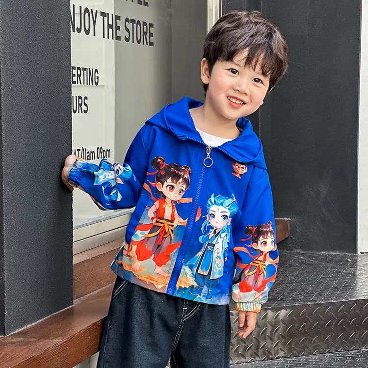 哪吒图案的童装男孩春装魔童降世衣服敖丙儿童服装男童春秋款外套