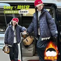 2025新款儿童连帽绗棉棉服韩版纯色女童加厚中大童保暖洋气外套