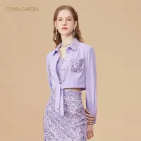 【蜜思仝】哥文花园秋季雪纺衬衫珠片短外套女CTA3042250