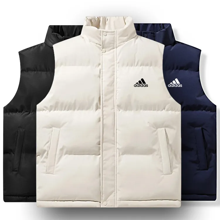 奥特莱斯冬季保暖棉马甲国家队男款马甲宽松型拉链耐磨免烫马甲