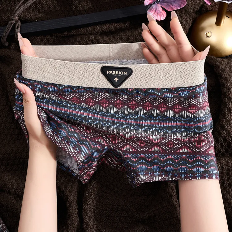 复古民族风网红爆款平角内裤夏季薄款安全防走光女生打底四角裤