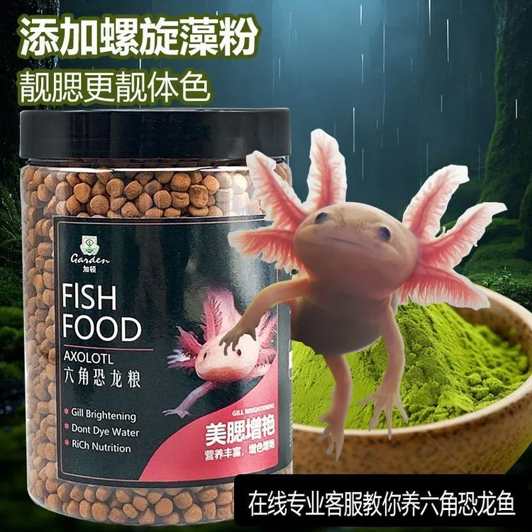 六角恐龙鱼饲料蝾螈娃娃鱼专用鱼食高蛋白上浮颗粒营养鱼粮通用粮
