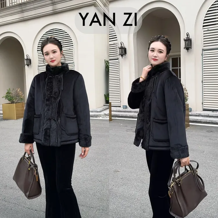 《根正苗红》冬季三层加棉加厚女士外穿加绒睡衣保暖外套家居服套装