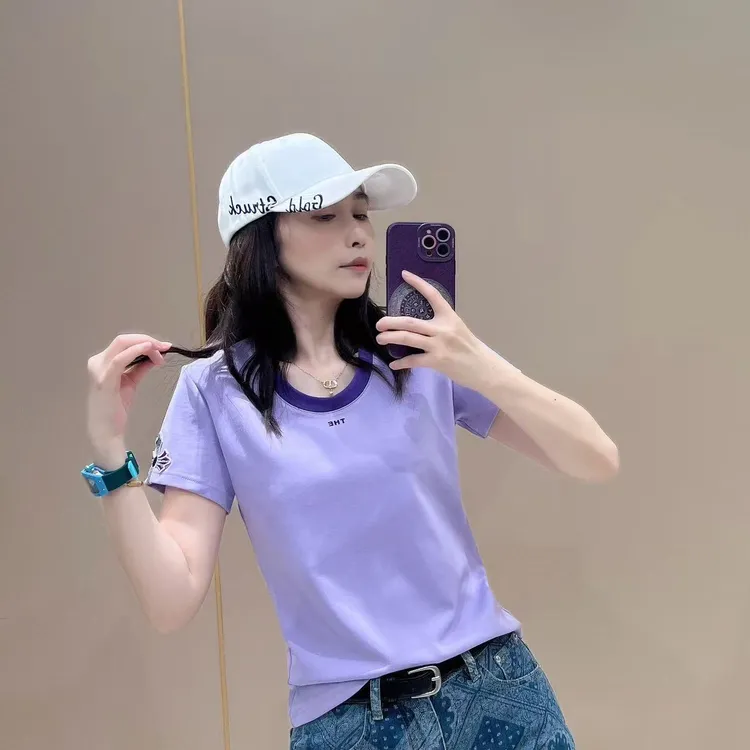 新款修身小版型短袖505151显瘦洋气时尚百搭设计感休闲体恤半袖