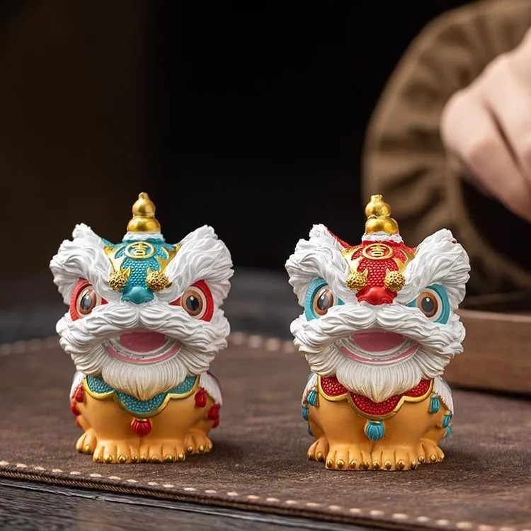 茶宠国潮醒狮摆件招财乔迁新居茶桌开业家居装饰客厅文创玄关舞狮