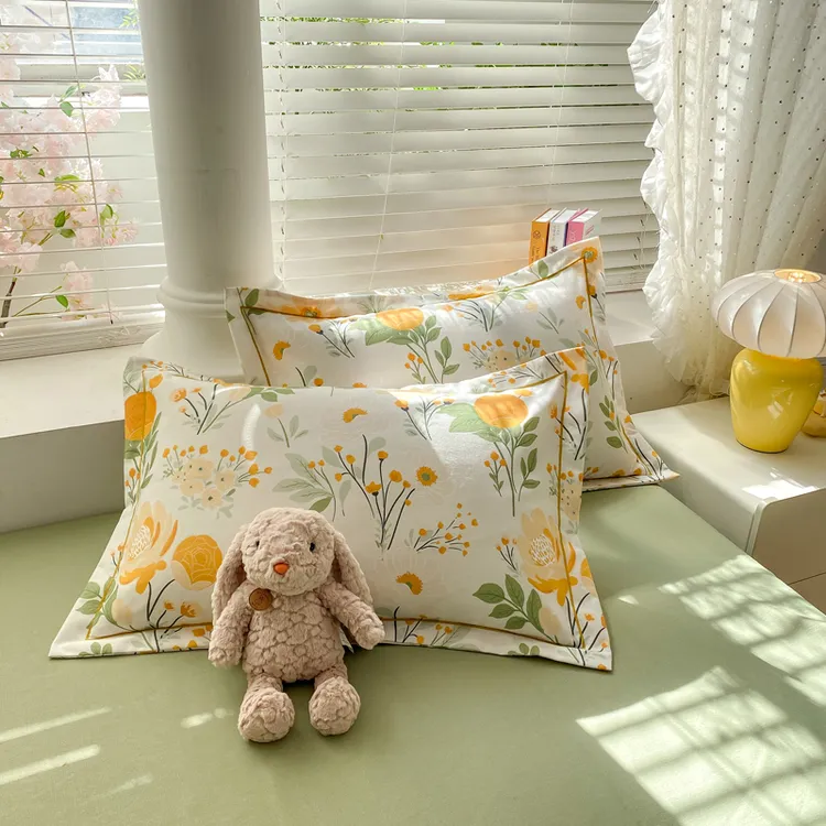 全棉磨毛枕套枕头套一对装2个-没有床单被套-花色随机-介意慎拍