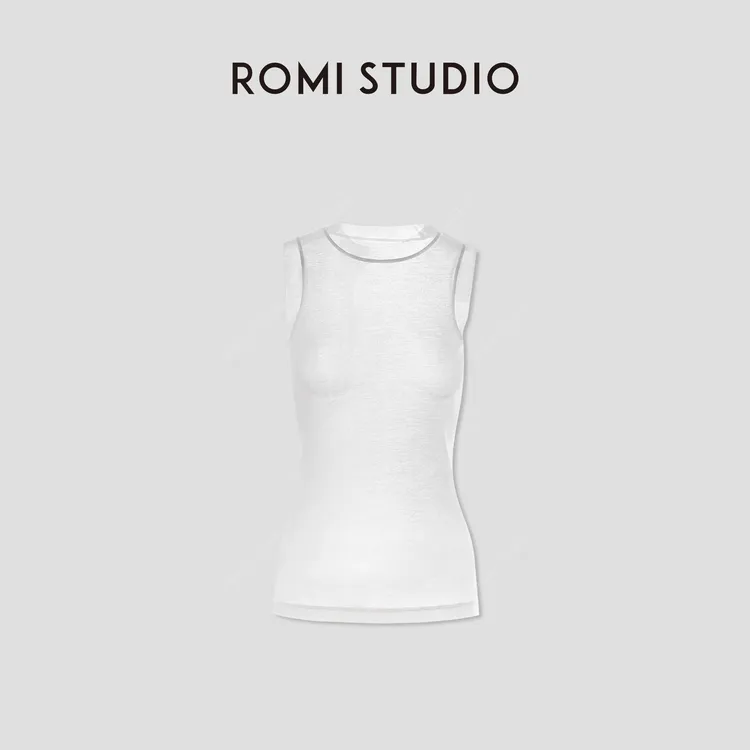 ROMI STUDIO“Clean fit”强捻全棉超轻薄微透修身背心 RWCSSD4031