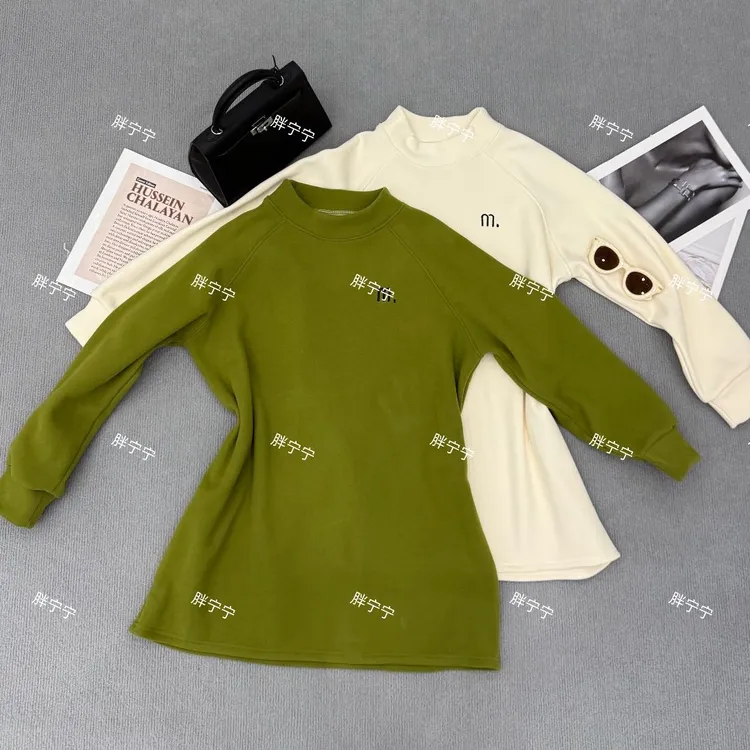 “主打保暖”刺绣m字母加厚保暖卫衣中长款套头外套（衣长84左右）