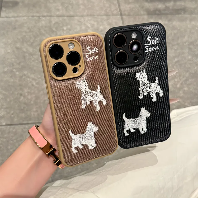 牛仔风小狗适用苹果17/16手机壳iPhone15promax华为vivo小米oppo