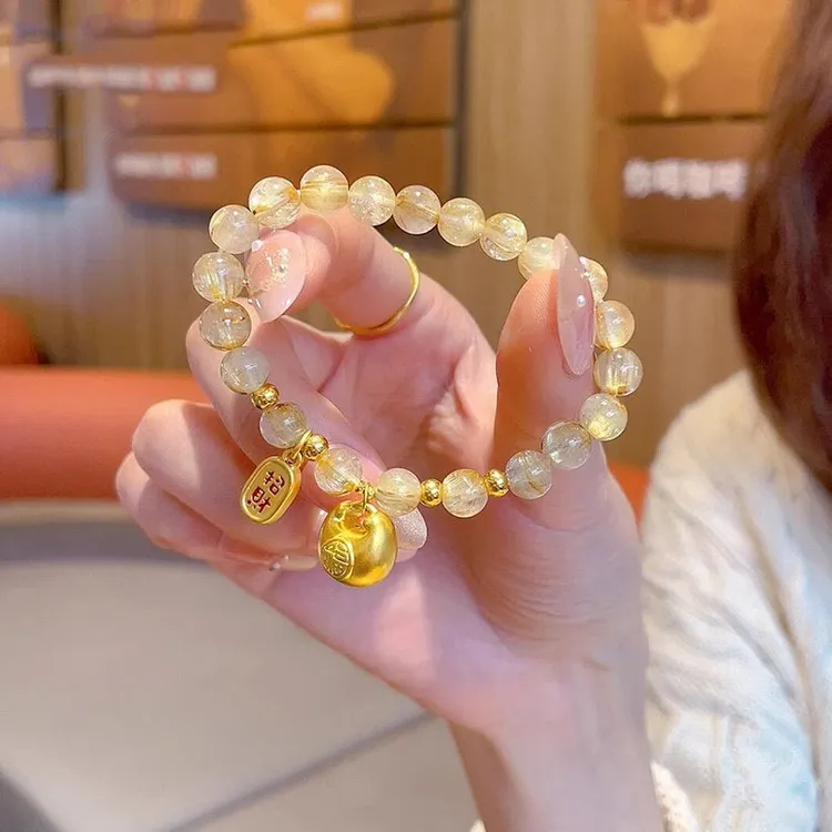 新中式小胖福金发晶手串ins小众设计高级感国风时尚百搭精致女款