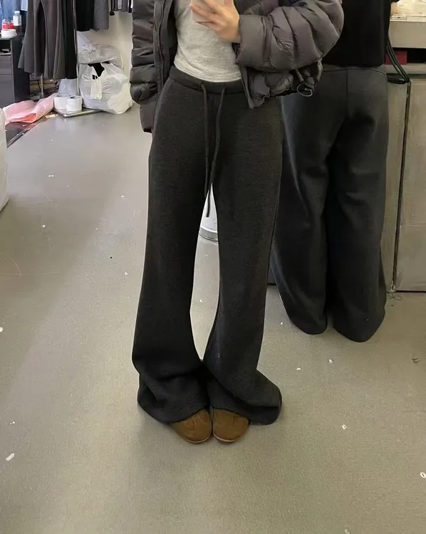 【喇叭卫裤】高腰加厚抽绳喇叭裤