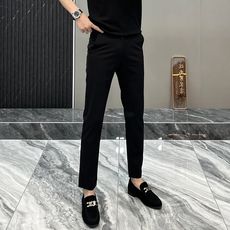 秋季新款男士九分厚款休闲裤耐洗冰凉舒适不闷排汗轻弹百搭25016