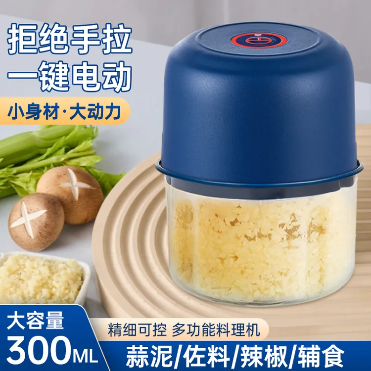 300ML电动无线迷你蒜泥机绞肉机家用搅碎辅食机便携升级版多功能