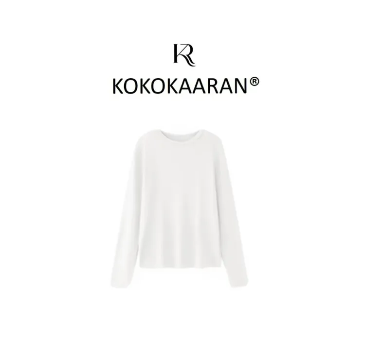 kokokaaran/可可咔伦【王牌羊绒】圆领纯色亲肤长袖T恤SH250689