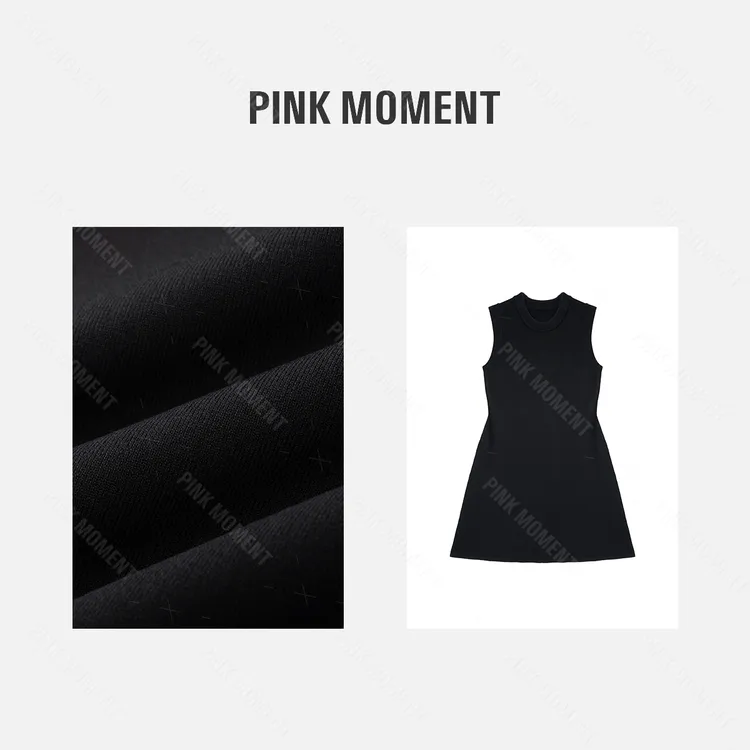 PM王囡囡 黑色无袖修身收腰经典茶歇法式风连衣裙 ND1C1568